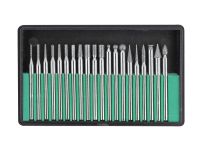 20pcs 3mm Shaft Dremel Diamond Burr Glass Drill Bits Engraving Rotary Tool Set